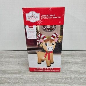 Holiday Time Christmas Bighorn Sheep Inflatable 30 x 25 x 48 Inch LED Lights